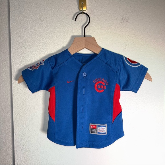 Nike Other - NIKE MLB CHICAGO CUBS button up baseball heavy duty athletic fandom jersey 12 mo